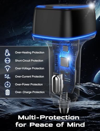 Compact 3-Port USB C Car Charger Adapter – Fast PD Charging for i Phone 16/15 Pro Max, Galaxy S25/S24, i Pad, and Android Devices – Travel Essential for Seamless Connectivity on the Go – Enhanced Performance and Universal Compatibility