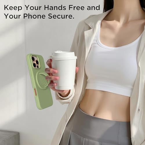 Revolutionary Magnetic Phone Ring Grip Holder – Ergonomic Silicone Finger Loop for i Phone Pro Max/Plus, 12/13/14/15/16 Series – Compatible with Mag Safe – Oat Color Enhances Aesthetics and Comfort – 360-Degree Rotation for Effortless Use – Secure Your Device with Style and Stability – Essential Smartphone Accessory for Unmatched Usability and Convenience