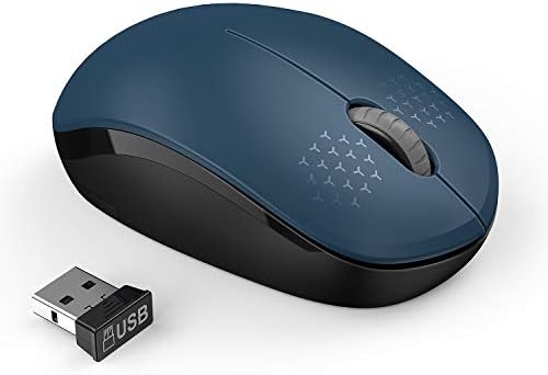 Light Blue Wireless Mouse – Ultra-Quiet 2.4 GHz Noiseless Computer Mouse with USB Receiver for Seamless Windows Experience – Portable, Ergonomic Design for Home, Office, or Travel