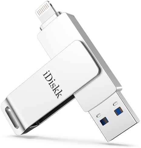 Elevate Your i Phone Memory with the i Diskk 256 GB MFi Certified Flash Drive – High-Speed Photo Storage Stick for Effortless Backup & Transfer of Photos and Videos on i Phone, i Pad, Mac Book & PC – Ultimate Compatibility & Portability for Travelers & Creators