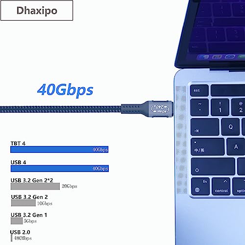 USB 4 Thunderbolt 4 Cable – 5 FT, High-Speed 40 Gbps Data Transfer, 240 W Power Delivery, 8 K Video Output Support for Ultimate Performance, Compatible with USB-C and Thunderbolt Devices – Ideal for Laptops, Monitors, and Docking Stations