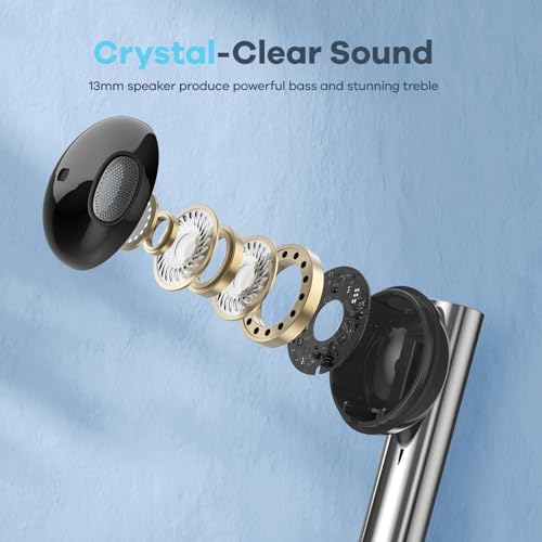 Foxeye Bluetooth 5.4 Advanced Noise Cancelling Earbuds – Ergonomically Designed Wireless Headphones with Touch Controls for Ultimate Comfort and Seamless Connectivity, Ideal for Active Lifestyles and Daily Travel, Compact Charging Case for Enhanced Portability and Quick Access