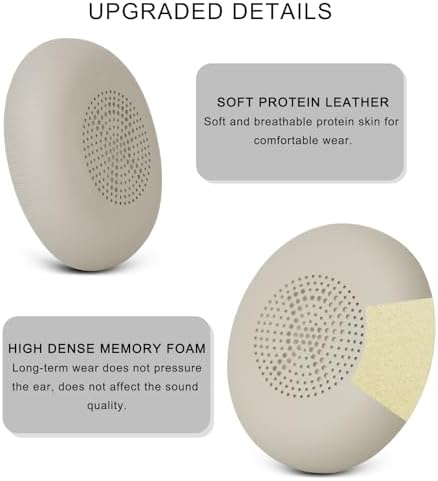 Ultimate Comfort Cooling Gel Ear Pad Replacement for Jabra Elite 45 h & Evolve2 65/40 Wireless Headphones – Premium Memory Foam Cushions for Enhanced Audio Clarity and Long-lasting Wear (Black)