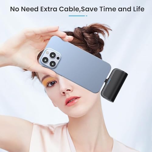 Dual Pack Mini Portable i Phone Charger 5200 m Ah – Ultra-Compact 20 W PD Fast Charging Power Bank for i Phone 14, 13, 12, 11, X, 8, 7, 6 Series – Perfect Travel Companion for Quick Device Recharges and Enhanced Compatibility