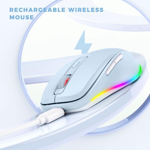 PEIOUS Rechargeable Wireless Mouse with LED – Innovative Jiggler Technology to Keep Your Computer Awake – Sleek Black Design for Optimal Comfort and Productivity