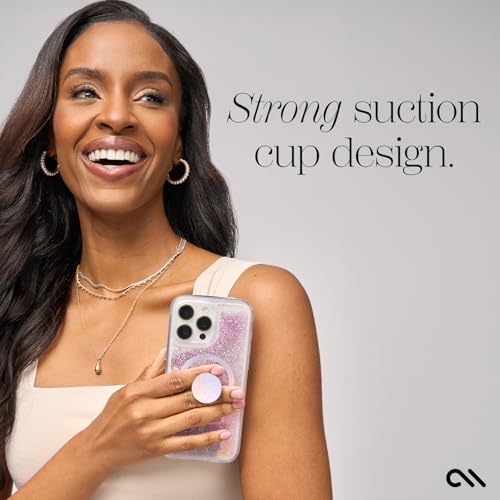 Case-Mate Minis – Cell Phone Stand/Grip – Suction Cup Cell Phone Holder [Removable for Wireless Charging] for iPhones, Android Smartphones, Kindles & More – Champagne Crystal – Enhanced Compatibility and Speed