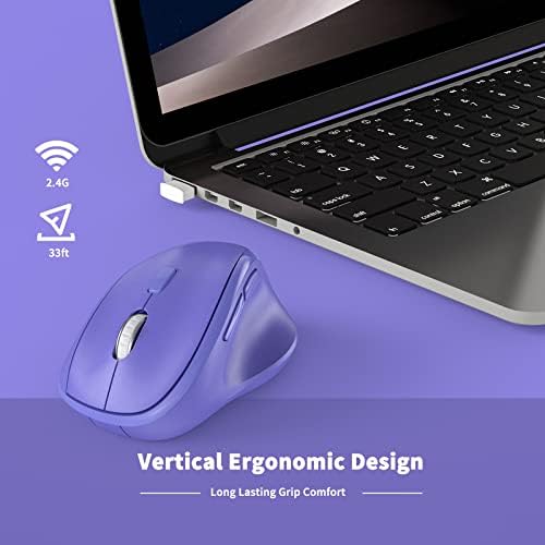 Revolutionize Your Workspace with the Green Ergonomic Wireless Mouse – Superior Vertical Design for Ultimate Comfort, Silent Clicks for Distraction-Free Focus, Long-Lasting Battery Life Powered by 1 AA Battery, Precision Control Up to 1600 DPI with USB Receiver Compatibility for PCs, Laptops, and Desktops