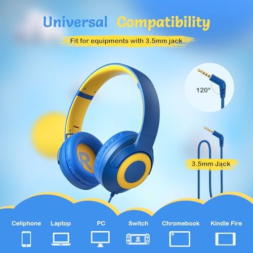 Comfortable Pink Headphones for Kids with Microphone – Safe Listening Technology at 85/94 d B, Foldable & Portable for School and Travel, Includes Stylish Carrying Case – Ideal for Young Girls Who Love Music and Learning