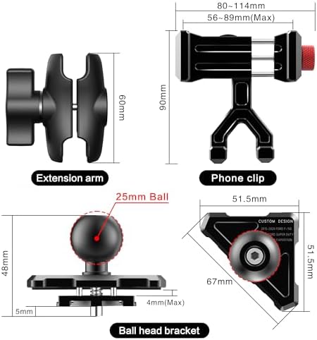 EASEORD Premium 360° Rotating Phone Mount for Ford F-150, Expedition & Super Duty (2015-2021) – Durable Aluminum Smartphone Holder for i Phone & Android – Effortless Air Vent Installation for Enhanced Safety & Convenience on the Road