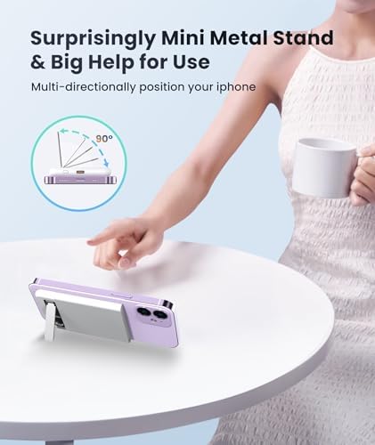 Ultra-Slim 5000 m Ah Magnetic Power Bank – Lightweight Portable Charger with 20 W Fast PD Charging for i Phone 12-16 Pro Max & Air Pods Pro II – Reliable Travel Battery Solution for On-the-Go Power Needs