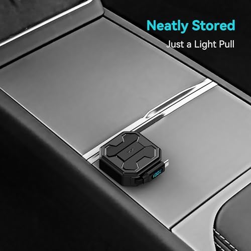 PZOZ 100 W Retractable 2-in-1 Charging Cable with LED Display | Multi-Device USB A & C Compatibility | Fast Charging for i Phone 16/15, i Pad, Mac, Samsung | Tangle-Free Design for Car & Desktop Use | Enhanced Durability and Speed