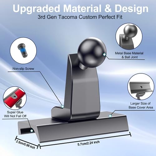 Enhance Your Driving Safety with the Kaishengyuan Magnetic Phone Holder for Toyota Tacoma (2016-2023) – Precision Adjustable Dashboard Clip Featuring 20 X Ultra-Strong Magnets for Unmatched Stability – Universal Smartphone Compatibility for Effortless Access to Navigation and Music