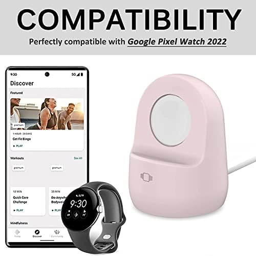 Elevate Your Charging Routine with Miimall’s Premium Non-Slip Silicone Dock for Google Pixel Watch 2 – Ingenious Cable Management, Quick-Power Solution, and Stylish Design for Effortless Access and Enhanced Aesthetics (White)