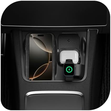 Spigen 3-in-1 Wireless Charging Organizer Mount for Tesla Model 3 (2024/2025 Highland) – Multifunctional Charging Station for i Phone, Air Pods & Apple Watch – Sleek Design, Enhanced Device Compatibility, Effortless Installation Spigen 3-in-1 Wireless Charging Organizer Mount for Tesla Model 3 (2024/2025 Highland) – Multifunctional Charging Station for i Phone, Air Pods & Apple Watch – Sleek Design, Enhanced Device Compatibility, Effortless Installation