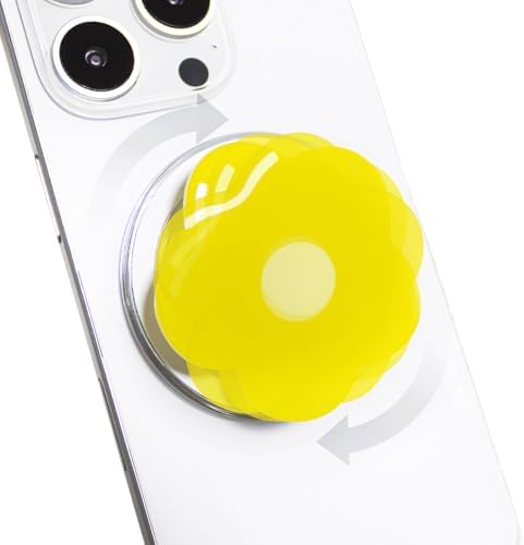 Coral Floral Daisy Phone Grip & Fidget Spinner – Mag Safe Compatible Lightweight Accessory for Enhanced Stability, Stress Relief, and Effortless One-Handed Use – Stylish and Durable Magnetic Stand for i Phone Users
