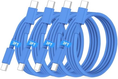 6-Foot USB C Cable for i Phone 15 – 3-Pack Durable Woven Fast Charging Solution for i Phone 16, Mac Book Pro, and Samsung Galaxy S23 Ultra – Optimal Length for Home, Office, and Travel Use – 60 W Power Delivery & High-Speed Data Transfer