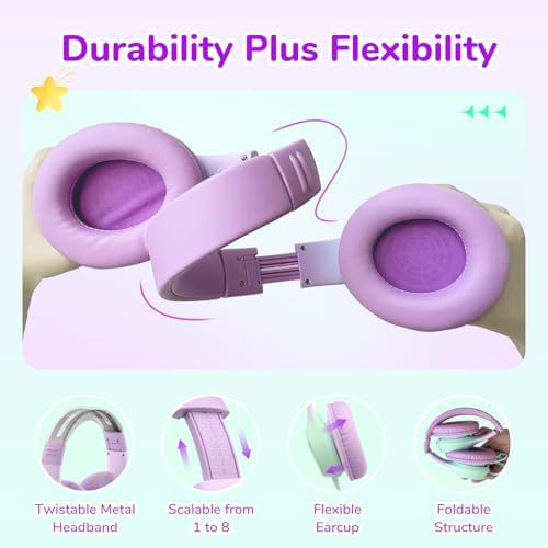 Transform Your Child’s Audio Adventures with Ear Fun K3 Kids Over-Ear Headphones – Engineered for Safe Listening with Volume Limiting, Exceptional HD Stereo Sound, and Travel-Friendly Foldable Design in Vibrant Blue – Ideal for School, Stylish for Every Young Explorer with Enhanced USB-C Compatibility!