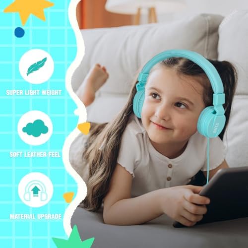 Premium ONTA Kids Headphones – Comfortable Noise-Canceling On-Ear Headset for Young Learners | Durable Wired Earphones Designed for School, Travel, and Home | Perfect Fit for i Pads, Smartphones, and Laptops | Unmatched Sound Quality for Ages 3+