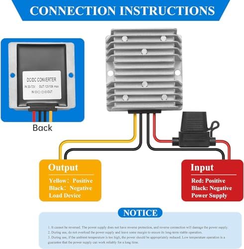 High-Efficiency Waterproof DC/DC Buck Converter: Versatile 20-90 V to 12 V Voltage Regulator for Automotive LED Systems and Heavy-Duty Applications – 20 A Output, 240 W Power Capacity for Reliable Performance in Challenging Environments