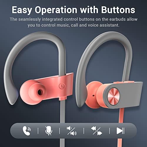 Ultimate Bluetooth 5.3 Waterproof Sports Earbuds – IPX7 Rated, 16-Hour Playtime, Noise Cancelling Mic, and Powerful Hi-Fi Bass for Active Lifestyles – Ideal for Gym and Running Enthusiasts