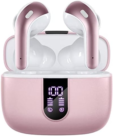 TAGRY True Wireless Bluetooth Earbuds – 60 Hours Playback with LED Battery Display, IPX5 Waterproof, Wireless Charging Case – Perfect for Sports, TV, Smartphones, and Laptops – Superior Sound Quality and Comfort for Active Lifestyles