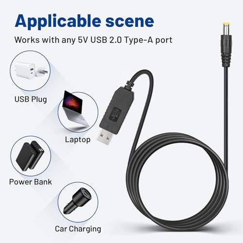 Anina 2 PCS Premium Power Cord for UPFOX Handheld Vacuum – USB to DC Fast Charging Cable with LED Status Indicator, 3.3 ft Length, High-Conductivity Pure Copper for Optimal Performance – Essential Accessory for Effortless Cleaning and Quick Recharges Across All UPFOX Models