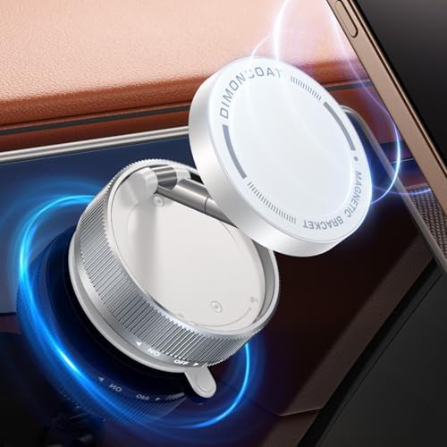 Vacuum Magnetic Phone Holder Stand [89+LBS Strongest Suction & 24*N55 Ultra Magnetic] 360° Adjustable Car Phone Mount for MagSafe Suction Cup, Compatible with Car/Gym/Mirror for iPhone 16 15 – Enhanced Compatibility and Speed