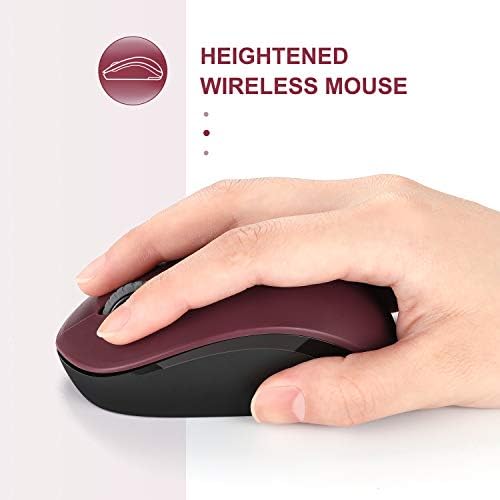 Light Blue Wireless Mouse – Ultra-Quiet 2.4 GHz Noiseless Computer Mouse with USB Receiver for Seamless Windows Experience – Portable, Ergonomic Design for Home, Office, or Travel