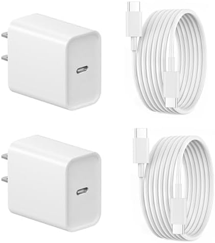 10-Foot Ultra-Fast i Phone Charging Cable 3-Pack with USB-C PD Wall Charger – Exceptional Compatibility for i Phone 14/13/12/11 Pro Max/XS Series – Durable Lightning Cable Solution for On-the-Go Charging Convenience and Rapid Power Delivery
