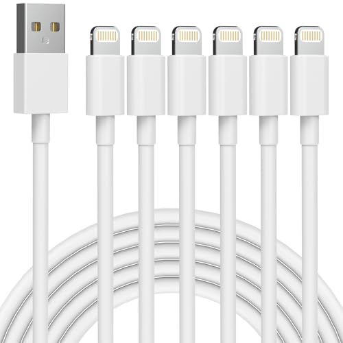Ultimate 6-Pack i Phone Charger Cables (3/3/6/6/6/10 FT) – MFi Certified Fast Charging Lightning Cords for i Phone 14, 13, 12, 11 Pro Max, XS, XR, X, 8, 7, 6 Plus – Versatile Lengths for Optimal Convenience and Durability
