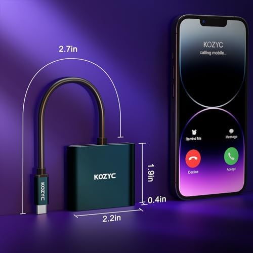 Transform Your Workspace with the USB C to Dual HDMI Adapter – 4 K 60 Hz Display Extender for Mac Book, Dell XPS & Samsung Galaxy S9 – Ultimate Solution for Multitasking Professionals & Gamers – MST Mode Ready for Seamless Windows Integration – Chic Green Design for Modern Aesthetics – Elevate Streaming, Presentations & Gaming with Stunning Visual Clarity – Compact & Durable for On-the-Go Connectivity