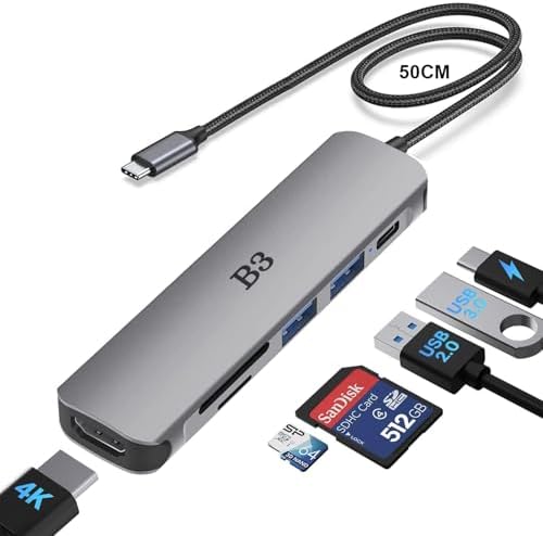 Maximize Your Device Connectivity with Our 7-in-1 USB C Hub to HDMI Adapter – High-Speed Multi-Port Dongle for Mac Book Pro, i Pad Pro, Surface & More – 4 K HDMI Output, 100 W Power Delivery, USB 3.0/2.0, SD/TF Card Readers for Effortless Data Transfer and Enhanced Productivity – Ideal for Professionals & Creatives Seeking Reliable Performance and Seamless Multi-Device Integration