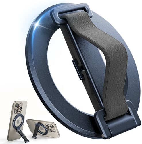 Transform Your i Phone 16/15/14/13/12 with the SUPERONE 2025 Mag Safe Grip – Innovative Removable Ring Holder & Kickstand with Adjustable Finger Strap for Enhanced One-Handed Control, Sleek Black Design, and Unmatched Durability for Everyday Use