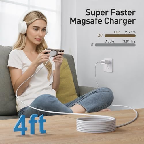 Revolutionary 15 W Magnetic Wireless Charger for i Phone 16/15/14/13/12 & Air Pods Pro – Ultra-Fast Mag-Safe Charging Pad with Dual Ports, Intelligent Safety Features, and Sleek Minimalist Design for Effortless Device Power-Up at Home or Office