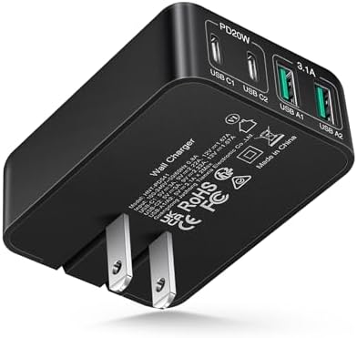 Revolutionary 40 W Ultra-Slim USB-C Charger Block Duo – Fast Charging Solution for i Phone 16/15 Pro, Samsung S25/S24 & Google Pixel – Compact Multiport Adapter with Foldable Design for Effortless Portability and Enhanced Device Efficiency