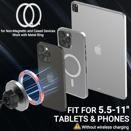 Premium Adjustable Magnetic Car Tablet Holder with 360-Degree Rotation – Versatile Vacuum Suction Mount for i Pad Pro, Air, Mini & Galaxy Tab – Customizable Hands-Free Navigation & Entertainment for 4-11″ Devices – Ultimate Stability and Accessibility for Safe Driving
