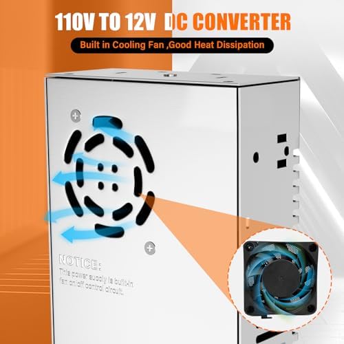 IMAYCC 600 W Adjustable AC to DC Converter – Efficient 110 V to 12 V Power Supply for Electronics and Automotive Applications, 50 A Output, Enhanced Safety Features, Compact Design for Easy Installation and Portability