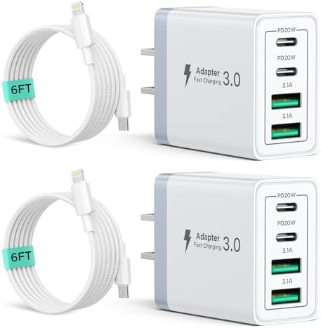 Aiminu 40 W 4-Port USB C Wall Charger Block 3-Pack – Efficient PD Fast Charging Solution for i Phone 15/14/13/12/11/Pro Max, i Pad & Android Devices – Ideal for Home, Travel, and Multi-Device Power Needs