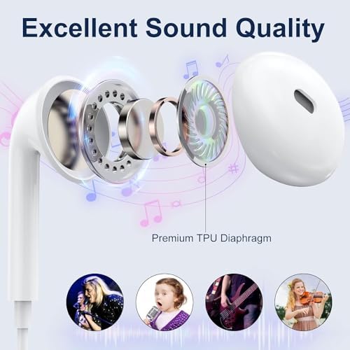 Discover Unmatched Sound Quality with Our 2-Pack Wired Earbuds for i Phone – Premium Noise-Cancelling Headphones with Built-In Microphone & Volume Control for Effortless Use Across i Phone 14/Pro/Max/Plus/13/12/11/XR/XS/X/8/7/SE – Perfect for Music, Calls, and Immersive Entertainment Experience. These ergonomically designed earbuds deliver superior audio clarity while expertly minimizing background noise, making them an ideal choice for both music enthusiasts and busy professionals seeking an optimal listening experience. Equipped with user-friendly volume control and a built-in microphone, manage your calls and audio seamlessly without interruptions. Plug-and-play functionality ensures instant compatibility with your i Phone, allowing you to enjoy rich, immersive sound quality right out of the box. Crafted from durable materials, this 2-pack offers long-lasting comfort and convenience, whether for daily commutes, workouts, or leisurely home listening. Elevate your audio journey with these essential wired earbuds that provide both reliability and exceptional performance.