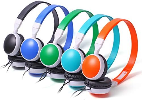 Cyan Adjustable Classroom Headphones for Kids – Bulk 10 Pack Wired Earbuds for Enhanced Learning | Durable, Comfortable Fit for Students | Compatible with Most Devices for Online Classes and Educational Use