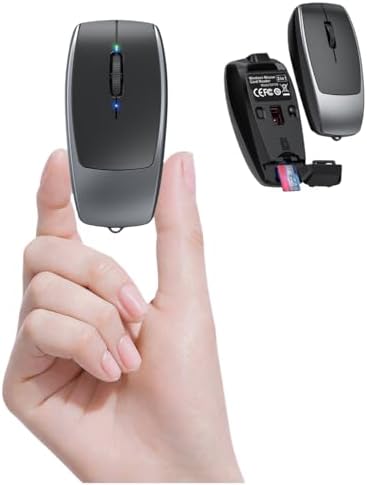 Compact Bluetooth Wireless Mini Mouse with TF Card Reader – Silent, Portable Optical Mouse for PC, Laptop, and Tablets – Ideal Travel Companion and Gift for Men, Women, and Kids – Enhance Productivity Anywhere