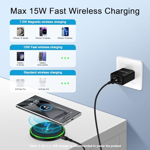 Ultimate Wireless Charging Pad for Samsung Galaxy S24/S25 Ultra and i Phone 15/16 Pro Max – Fast Multi-Device Charger with Enhanced Compatibility and Sleek Design for Effortless Power Management