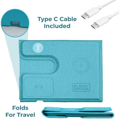 BLACK+DECKER 3-in-1 Wireless Charging Station for Apple Devices – Foldable Travel Charger Compatible with i Phone 16/15/14/13 Pro Max, Apple Watch, and Air Pods – Fast Charging, Enhanced Compatibility, Ideal for On-the-Go Users