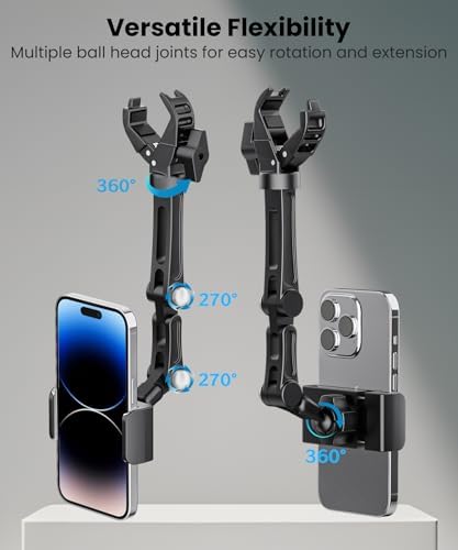 Karmus Universal Rearview Mirror Phone Holder – Rotatable and Retractable Car Mount for All Smartphones – Essential Vehicle Accessory for Safe Hands-Free Navigation and Communication – Durable Design for Long-Lasting Use – Easy Installation for Optimal Viewing Angles