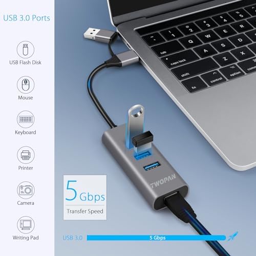 Ultimate 5-in-1 USB C Hub with 4 K HDMI & 4 USB 3.0 Ports – The Essential Multiport Adapter for Enhanced Productivity on Mac Book Pro, Mac Book Air, i Mac, i Pad, XPS & More – Seamless Connectivity, Fast Data Transfer & Travel-Friendly Design