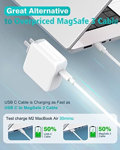 Ultimate 70 W USB-C Charger for Mac Book Air & Pro – Fast Charge M1, M2, M3, M4 Laptops in 30 Minutes, Enhanced Battery Care, Universal Compatibility with i Pad & More, 6.6 FT Durable Cable, LED Indicator, Foldable Plug, Perfect Travel Companion – Worry-Free Warranty Included