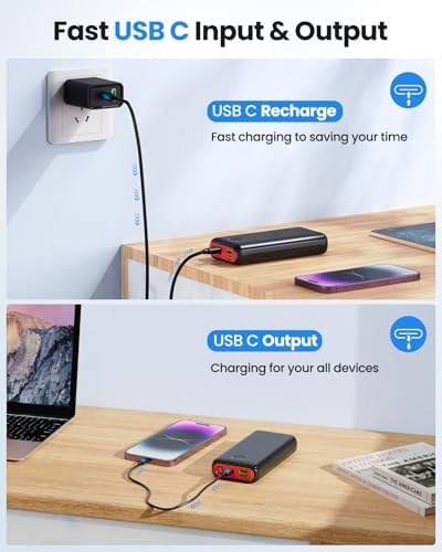 High-Capacity 30000 m Ah Portable Charger Power Bank with 22.5 W USB-C Fast Charging, PD & QC4.0 Compatibility, Triple Output Ports, Dual Input Options, and Built-In Flashlight – Ideal External Battery Pack for i Phone, Samsung Galaxy, i Pad, and More