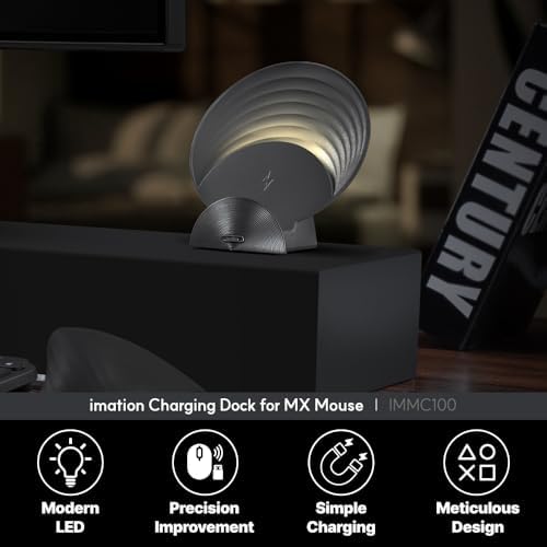 Magnetic Charging Dock for Logitech MX Master 3 S & MX Anywhere 3 S – Sleek White Design for Mac Users, Fast & Effortless Wireless Mouse Charger, Enhance Your Workspace Productivity with Quick Charging Solution