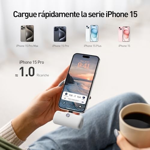 Compact i WALK 4,800 m Ah Portable Charger – High-Speed 18 W PD Power Bank with Built-in USB-C for Seamless Charging of i Phone 15/16/Pro/Max & Samsung Galaxy S25/S24/S23 – Ideal Travel Companion for On-the-Go Power Solutions
