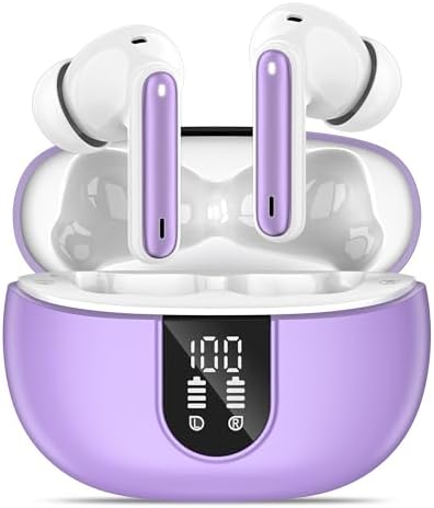 Elevate Your Sound Experience: Stylish Rose Gold Wireless Earbuds with Bluetooth 5.3, 40-Hour Playtime, Deep Bass Stereo, Noise-Canceling Mic, and IP7 Waterproof Durability for i OS & Android Devices – Perfect for Music Lovers and Active Lifestyles